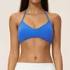 Sujetador deportivo exclusivo transfronterizo cepillado con tirantes finos, top para correr al aire libre, ropa interior deportiva transpirable de secado rápido para mujer 9666