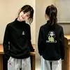 Blusa de base para meninas outono e inverno média e grande crianças meninas bebê roupa íntima gola alta estilosa infantil quente top t