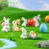 Figura de conejo de Pascua miniatura transfronteriza, perfecta para paisajismo de jardines, decoraciones DIY, adornos colgantes y piezas decorativas pequeñas