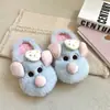 Bonito y Original Diseño de Ratón Nuevas Pantuflas de Algodón para Mujer Edición Invierno 2026 Calidez Ligera para el Hogar Pantuflas de Algodón Suave Ugly-Cute