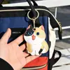 Portatarjeta de Acceso Temático de Gato, Alto Valor Estético, Lindo Diseño de Gato Calico Naranja, Llavero de Cuero, Compatible con Rastreador, Regalo Creativo