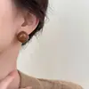 Maillard Otoño e Invierno Marrón Pendientes Cuadrados Estilo Femenino Lujo Ligero Pendientes de Alta Gama Pendientes 2023 Nuevas Explosiones
