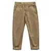 2025 Novas Calças Masculinas de Verão Retrô Workwear Cor Sólida Calças Moda Coreana Soltas Retas Casuais