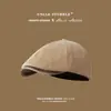 Gorra plana de pana retro para otoño e invierno, gorra de vendedor de periódicos estilo británico de moda, gorra de pico literaria callejera japonesa para hombres y mujeres
