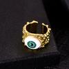 Transfronteiriço venda quente gota de óleo banhado a ouro Olho do Diabo Anel criativo personalizado galvanoplastia jóias moda anel ajustável feminino