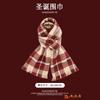 Bufanda navideña roja de punto de Año Nuevo estilo coreano tipo cachemira con alce para invierno, cálida, para pareja, chal navideño