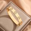 Moda Transfronteriza Pulsera de Acero de Titanio Caliente Femenina No Descolorante Elegante Versátil Personalidad Completa de Diamante Pulsera de Lujo Ligero Red Social Venta al por Mayor