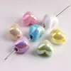 Acrílico Caramelo Dos Tonos Colorido Agujero Horizontal Lindo Corazón de Melocotón Pequeño Pulsera de Corazón con Cuentas DIY Cuerda para el Cabello Accesorios de Joyería