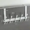 Gancho de Puerta Premium de Aluminio Espacial Sin Taladro, Perchero Metálico Silencioso, Perchero de Pared para Abrigos y Sombreros Negro, Perchero Multifuncional