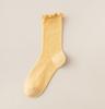 Calcetines de algodón peinado de color liso para mujer, cómodos y transpirables, de malla, finos, con orejas, para primavera y verano