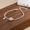 Pulsera de loto plateada de nuevo estilo, moderna y de alta gama, versátil, de lujo ligero y exquisita, pulsera de loto plateada para mujer