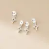 Colgante de estrella de cuatro puntas bañado en plata de ley 925, accesorio de pulsera finamente incrustado, componente semiacabado para manualidades DIY S1062
