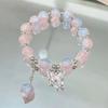 Pulsera de mariposa súper hada con cuentas rotas para mujer, diseño de nicho, ins, Mori, hada, dulce, colorida, pulsera de cuentas para novia