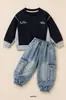 Conjunto de Ropa de Otoño para Niños 2026 Nuevo Fresco Elegante Sudadera Infantil Conjunto de Dos Piezas Bebé Primavera y Otoño Conjunto Casual