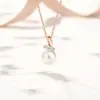 Colar Original de Pérola em Espiga de Trigo para Mulheres, Prata Pura, Estilo Floresta, Estilo Ins, Pingente Geométrico, Corrente para Clavícula em Ouro Rosa, Atacado