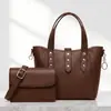 2026 Bolso Transfronterizo para Mujer Estilo Coreano Clásico Color Sólido Versátil Set de Dos Piezas Bolso de Mano y Bolso de Hombro con Super Capacidad Bolso Tote