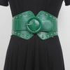 Cinto Largo da Moda Decoração de Saia Feminina Vedação da Cintura de Vestido Acessórios de Casaco Cinto Elástico Preto Verde Cinto de Saia