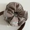 Estilo Coreano Nuevo Parche de Tela Patchwork Hueco Scrunchie de Gama Alta Lazo Grande para el Cabello para Mujeres, Accesorio para el Cabello de Cola de Caballo de Gama Alta