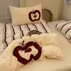 Daisy Love Terciopelo Suave Corto Terciopelo Leche Juego de Cuatro Piezas Invierno Coral Terciopelo Juego de Tres Piezas Cálido Engrosado Coral Terciopelo 2m