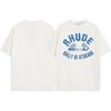 Camiseta unisex holgada informal de manga corta con estampado de logotipo retro de RHUDE para primavera y verano de 2024