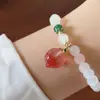 Nuevo brazalete de conejo lindo de cerámica color macarrón lindo brazalete para novias jóvenes brazalete elástico infantil para mujeres