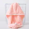 Touca de Secagem de Cabelo em Fleece Coral com Padrão de Nuvem, Touca Absorvente e de Secagem Rápida, Toalha de Secagem de Cabelo Feminina de Alta Qualidade do Fabricante