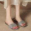 H593-1 Zapatillas Ligeras de Mujer con Suela Plana, Sandalias de Moda para Usar Afuera, Hermosas Sandalias Casuales Plateadas, de Tacón Alto, Cómodas