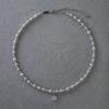 Collar de Perlas Grises Cáñamo Zhenduo de Nuevo Estilo Verano para Mujer Lujo Accesible de Alta Gama Simple Colgante de Circonita Cubo de Azúcar Cadena para Clavícula