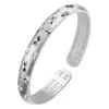 Pulseira de flor de arroz folheada a prata gipsofila herança método antigo abertura jateada gipsofila Pulseira do Sutra do Coração pulseira pulseira