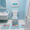 Alfombrilla de Toilet Toilette de Peluche de Dibujos Animados Juego de Tres Piezas Cubierta de Asiento de Inodoro Gruesa y Cálida Alfombrilla de Piso en Forma de U para Baño Cubierta de Asiento de Inodoro En Stock