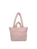 Bolsa de Plumas Tendência Transfronteiriça para Mulheres, Bolsa Tote de Grande Capacidade, Bolsa de Algodão Estilo Coreano Simples, Bolsa de Mão com Alça de Ombro com Quadrados Nove