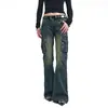 Pantalones Versátiles Bajos Americanos Jeans Acampanados Petite para Mujer 2025 Pantalones de Campana Retro Otoño Chic