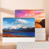 Calendário de Mesa Paisagem em Alta Definição 2027 Bloco de Notas para Mesa de Escritório Ornamento Calendário Empresa Personalizado Calendário de Mesa