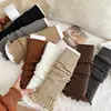 Calcetines Lisos con Volantes Estilo Melard para Mujer de Primavera y Otoño, Calentadores de Piernas Largos Estilo Ins para Otoño e Invierno