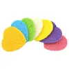 Esponja Compresa para Lavado Facial de Pulpa de Madera Natural de Alta Calidad al por Mayor, Esponja Limpiadora Espesa en Forma de Corazón Rosa, Esponja Absorbente para Lavado Facial