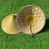 Sombrero de ala ancha grande de cuero verde tejido de bambú para adulto niño exterior sombrilla sombrero para el sol granjero jardín té pesca sombrero de paja