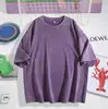 Camiseta Pesada de Algodón Vintage Lavada y Teñida con Cera, Talla Europea 230g, con Estampado de Logo, Manga Corta Holgada Hip-Hop para Hombre, Transfronteriza