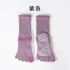 Calcetines de yoga de cinco dedos para mujer, calcetines antideslizantes, calcetines de dedos para Pilates, calcetines para piso de fitness en interiores, calcetines deportivos de media caña con suela de silicona