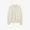 Lana de Cachemira Seda de Morera Tejido Cepillado Lentejuelas 26 Otoño Invierno Nuevo Estilo Perezoso Holgado Cuello Redondo Jersey de Punto