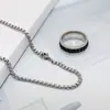 Abridor de Garrafa em Aço Titânio Galvanizado a Ouro Real Colar Longo Giratório Anel de Aço Inoxidável Unissex Pingente de Joia Feminina