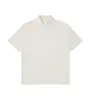 Polo de manga corta con solapa de peso pesado de 275g primavera y verano ins tendencia americana color liso holgado manga corta logo estampado