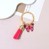 Llavero con colgante de mariposa de colores, borla multicolor, para niña, ideal para hacer tú mismo, ¡oferta transfronteriza!