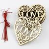 Artesanato em madeira suprimentos para casamento Dia dos Namorados amor decoração de amor oca pingente pequeno criativo 10 Peças um pacote