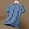 Camiseta de Verano para Hombre de Nuevo Estilo Transfronteriza, Fresca al Tacto, Elástica, Transpirable, de Seda de Hielo, Manga Corta, para Uso Diario Casual, Versátil
