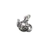 Pie de plata 999 desgastado impresión 3D de plata colgante de tetera pulsera DIY colgante vintage accesorios de cuerda hechos a mano T0358