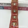 Nova Fita de Lantejoulas Douradas Acessórios para Roupas Código de Barras Bordado Multicolorido Estilo Étnico Renda 4,5 cm de Largura