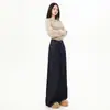 Calça jeans feminina anti-desbotamento, textura fluida, novo estilo primavera 2026, calça larga solta, cor original, calça longa versátil, disponível para atacado