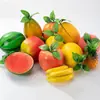 Espuma Frutas e Vegetais Artificiais Modelo Banana Artificial Maçã Laranja Enfeites Adereços Decorativos para Fotos