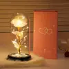 Flor Eterna Rosa Folha de Ouro Transfronteiriça Luminária Noturna Presente Dia das Mães Dia dos Namorados Decoração Criativa de Mesa Lâmpada de Ambiente
