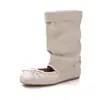Primeiro Encontro Temporada Estilo Coreano Bico Redondo Botas Curtas Sapatos Mary Jane Femininos Botas Arredondadas Uso de Duas Formas Botas Western